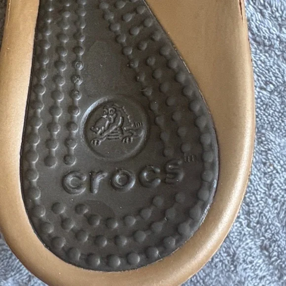 Crocs Women's Sassari Bronze Brown Wedge Slide Slip On Sandals; Sz: 8 - Picture 2 of 10